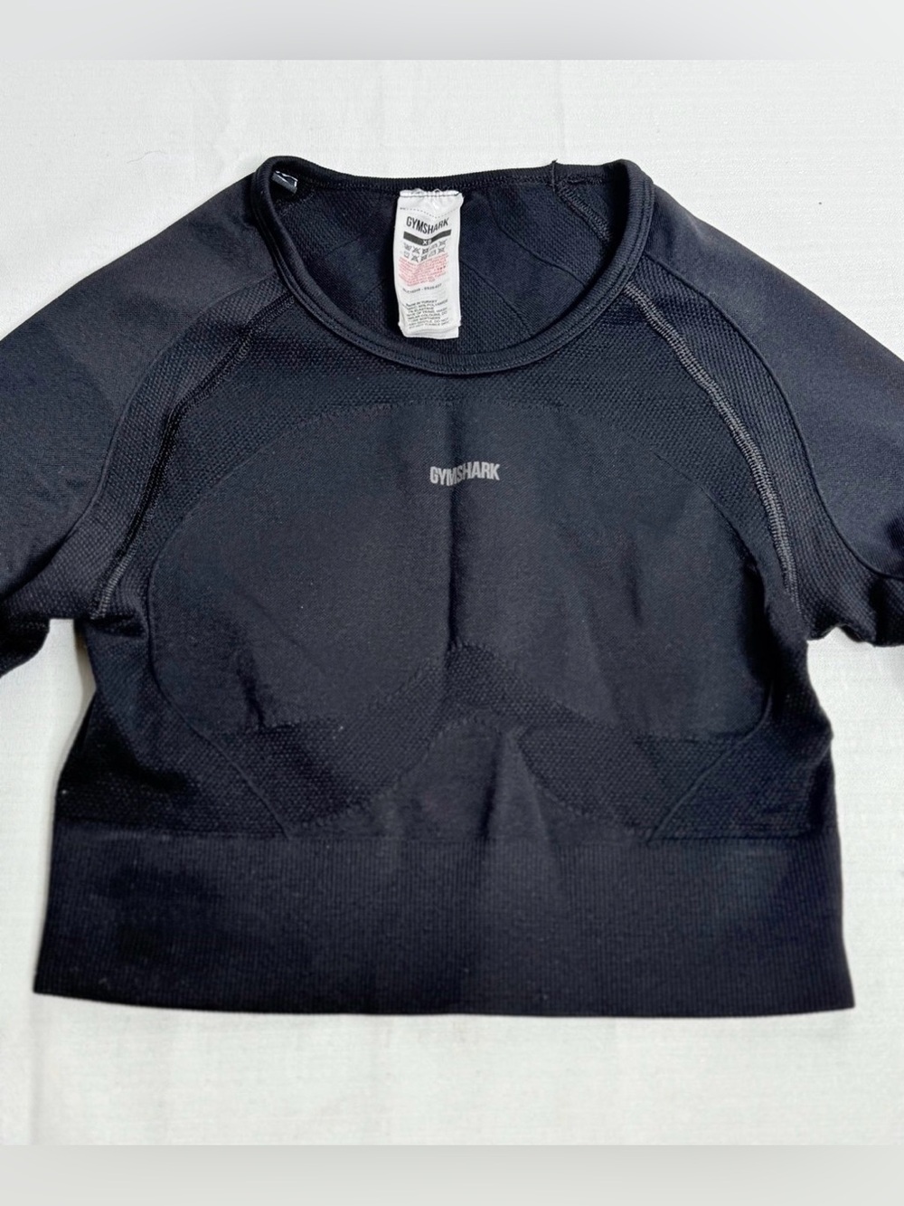 Gymshark Women’s Black Long Flex Long Sleeve Crop Top Open Back XS - Picture 4 of 11